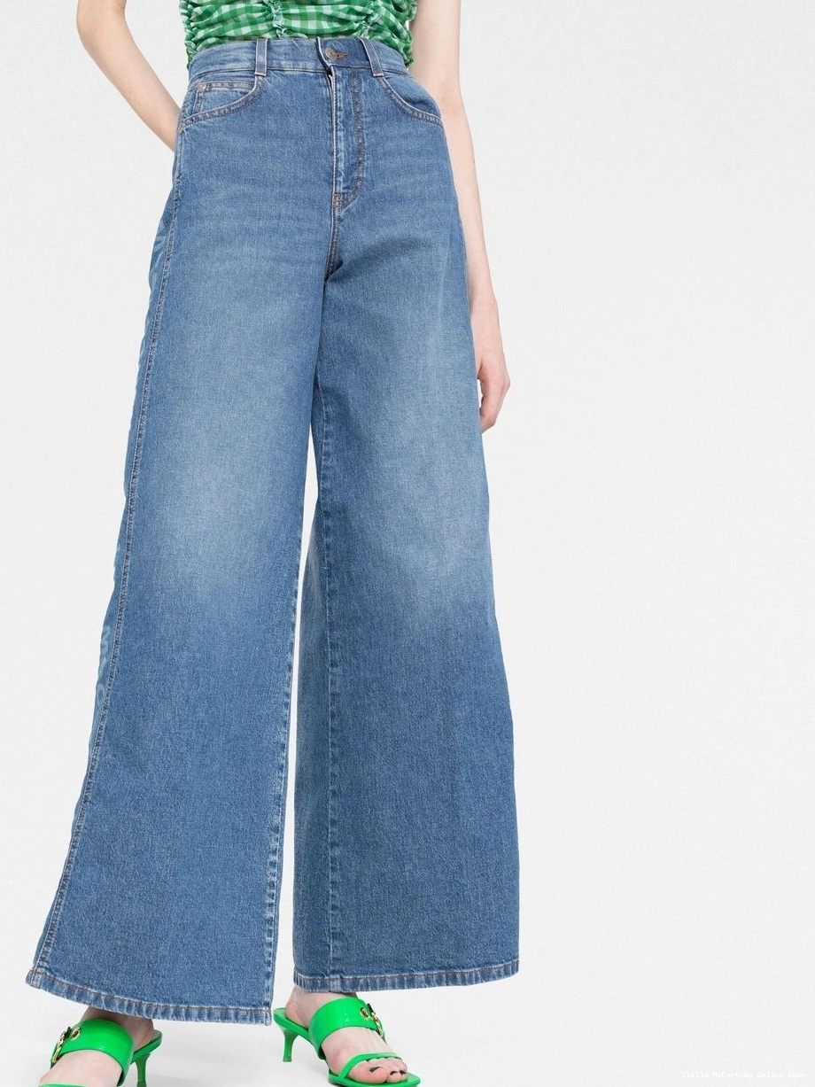 Affordable logo-tape wide-leg Women Stella jeans McCartney 0711